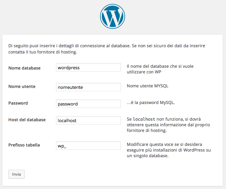 Installazione WordPress