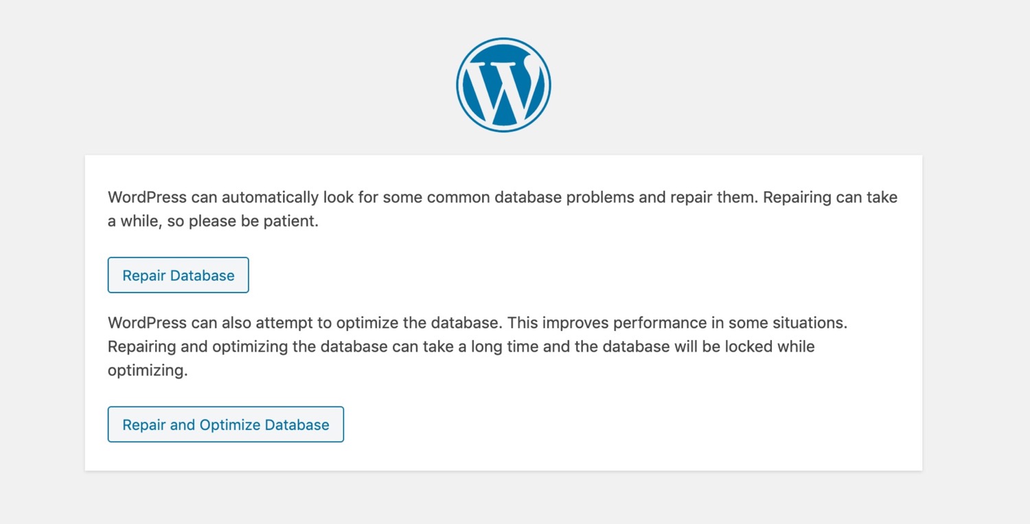 Riparare database WordPress