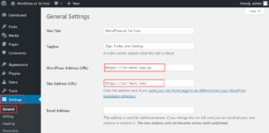 Ripristinare URL WordPress e URL sito in caso di errore